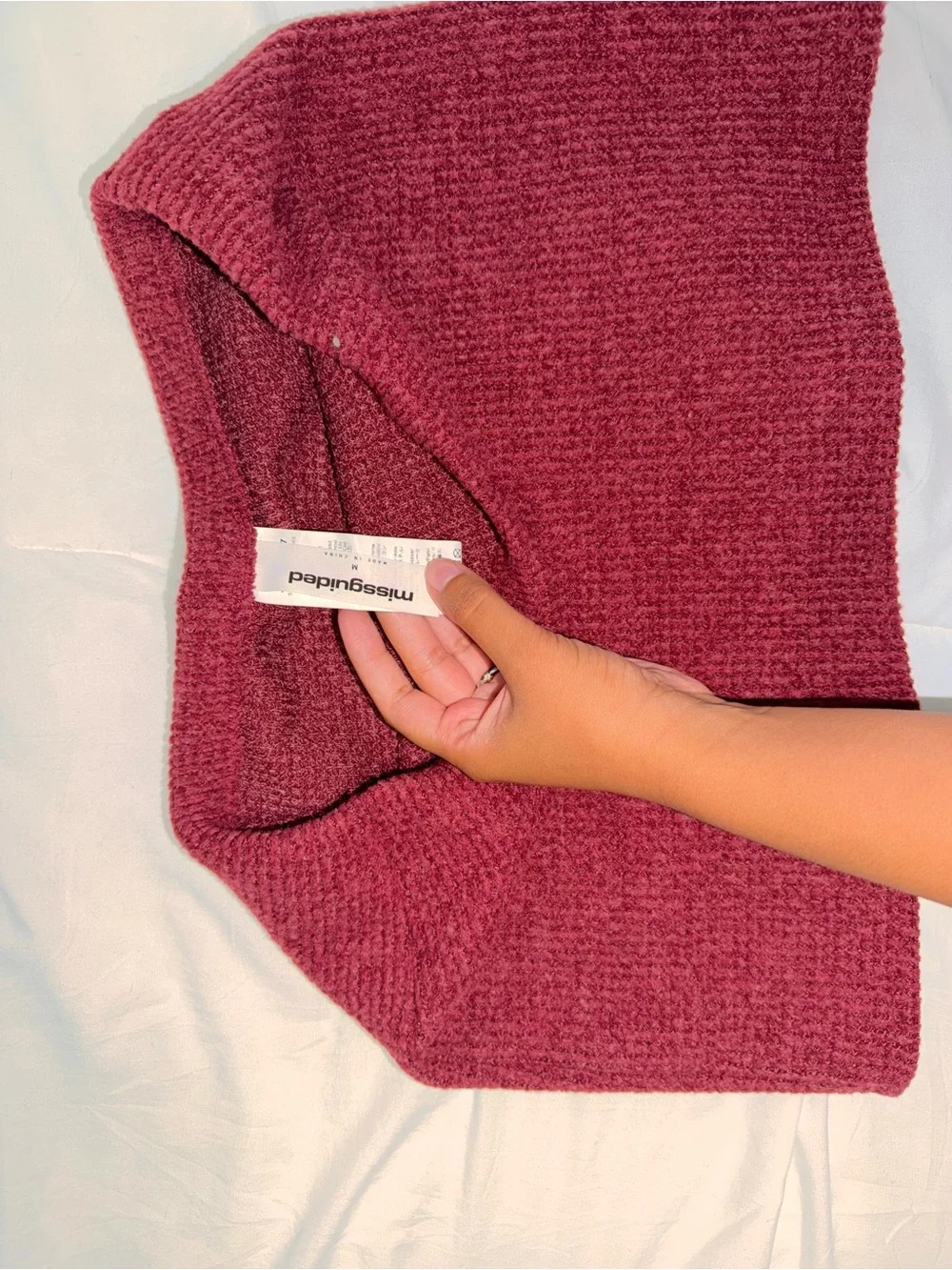 Burgundy Knit mini skirt